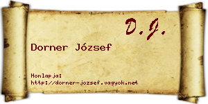 Dorner József névjegykártya
